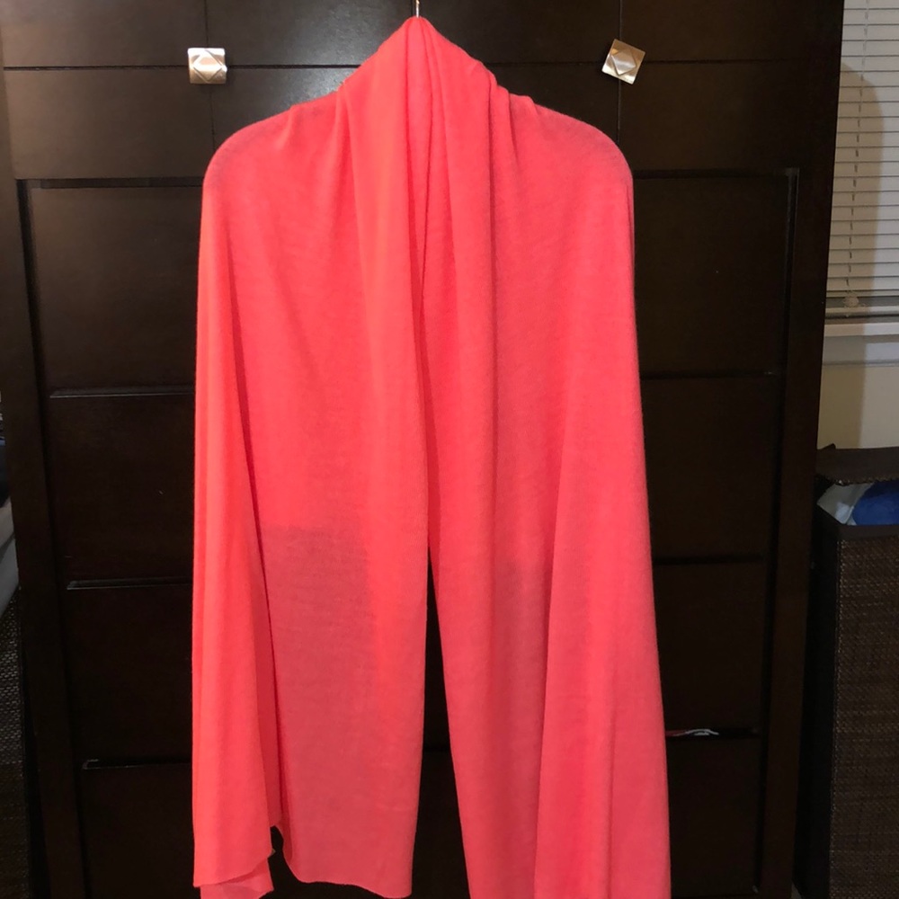 Bright pink sweater wrap or drape